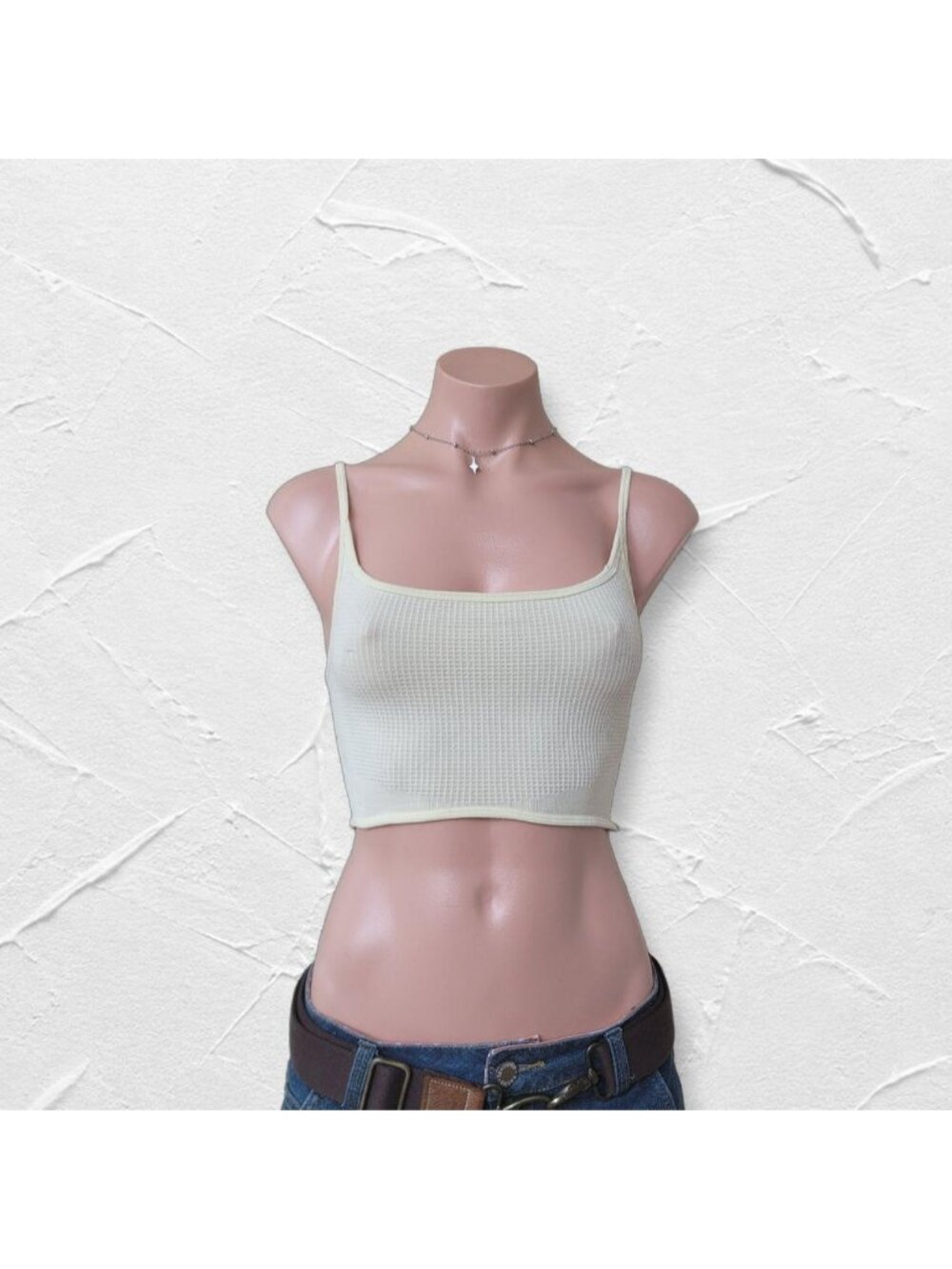 Gymshark Pastel Lemon Yellow Waffle Knit Athletic Sports Bra Top (S)